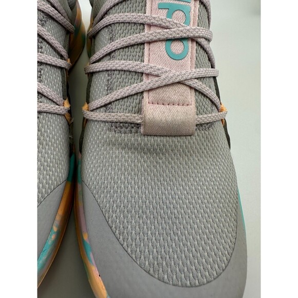 Adidas Lite Racer Adapt 5.0 Sneaker Grey Flash Aqua Camo Slip On Women 8 Youth 7 - Picture 5 of 13
